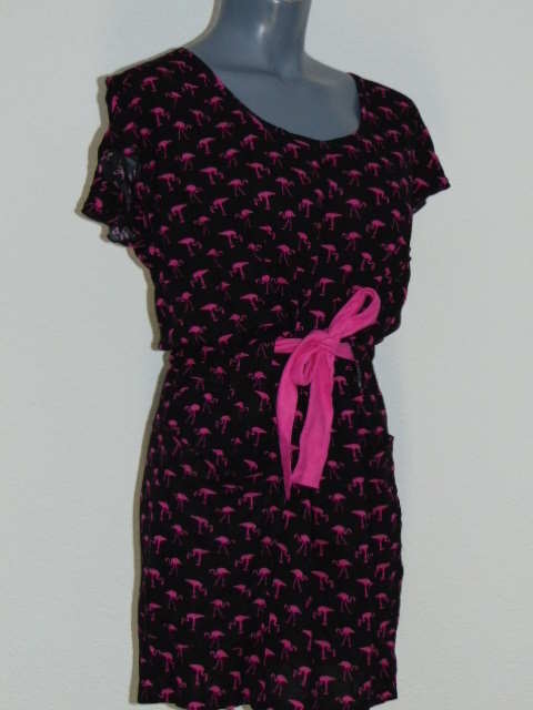 Shiwi Flamingo zwart/roze jurk