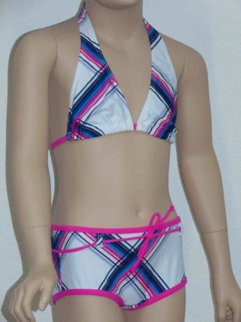 Shiwi Plaid blauw/roze bikini set