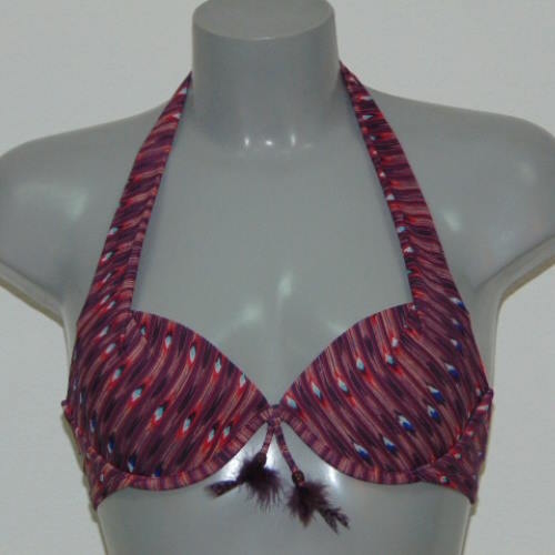 LingaDore Beach Samoa paars/print voorgevormde bikinitop
