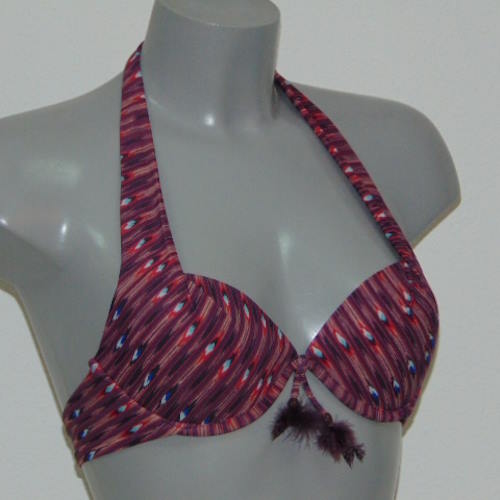 LingaDore Beach Samoa paars/print voorgevormde bikinitop