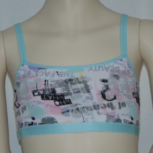 Boobs & Bloomers Tekst blauw spaghetti top