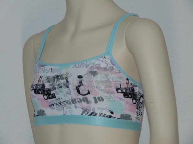 Boobs & Bloomers Tekst blauw spaghetti top