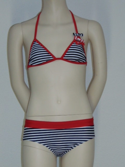 Boobs & Bloomers Marine wit/marine blauw bikini set