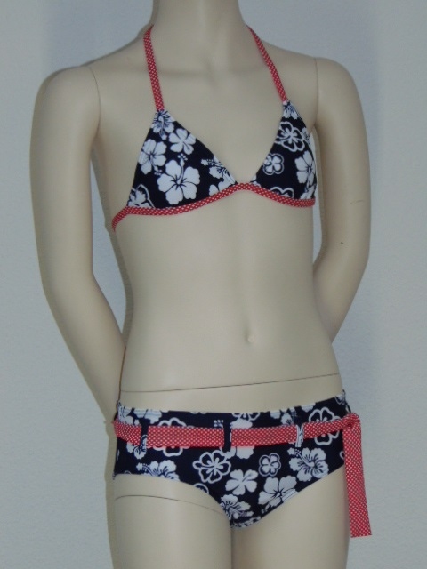 Boobs & Bloomers Lotus marine blauw/wit bikini set