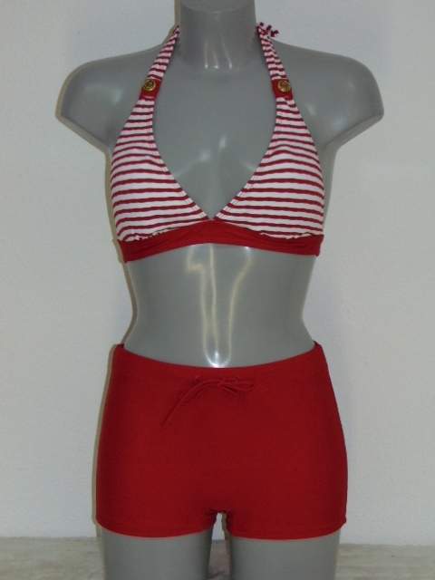 Nickey Nobel Captains Stripe rood/wit bikini set