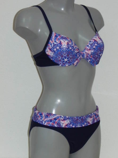 Nickey Nobel Gemma marine blauw/print bikini set