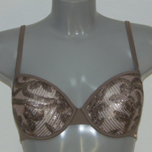 Sapph Badmode Methics Leaves taupe voorgevormde bikinitop