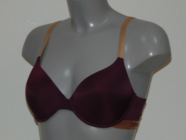 Armani Dames Microfiber aubergine voorgevormde bh
