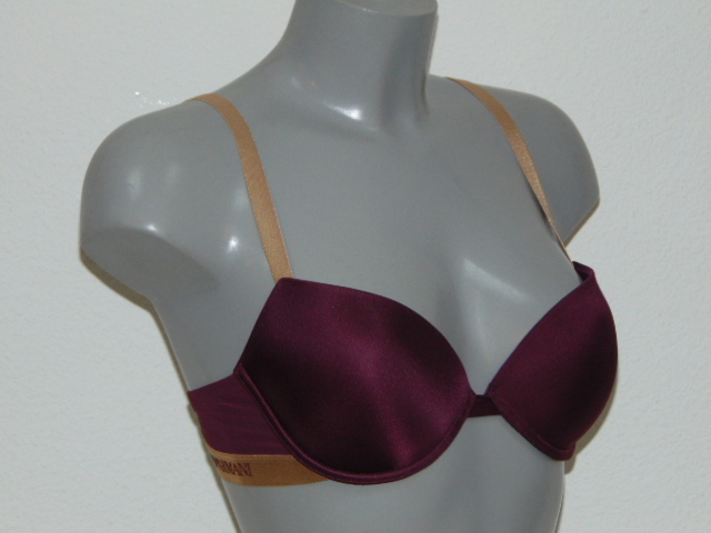Armani Dames Microfiber aubergine push up bh