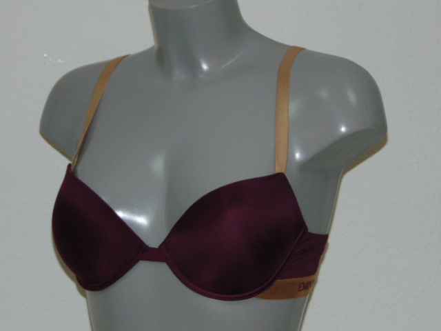 Armani Dames Microfiber aubergine push up bh