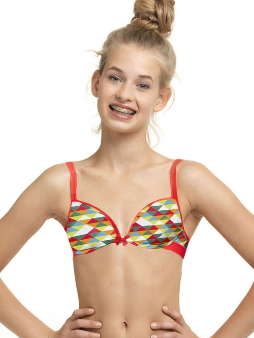 Boobs & Bloomers Trixie roze/print meiden bh