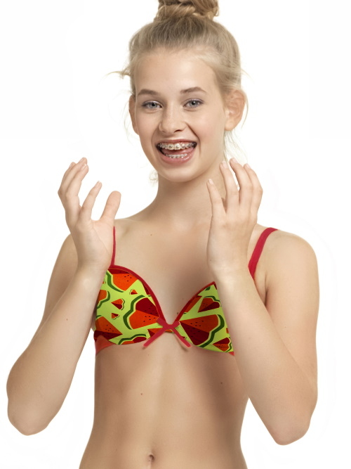 Boobs & Bloomers Sunny rood/print meiden bh