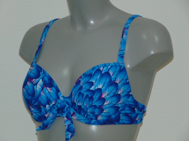Missya Iris blauw/print voorgevormde bikinitop