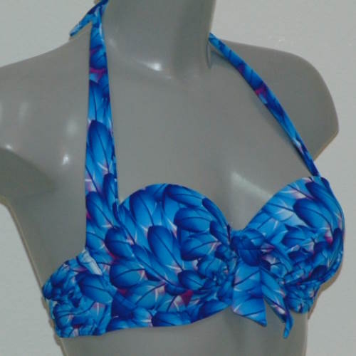 Missya Rose blauw/print voorgevormde bikinitop