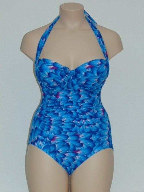 Missya Tulip blauw/print badpak