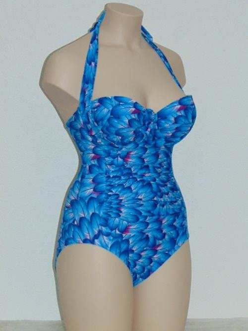 Missya Tulip blauw/print badpak