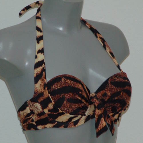 Missya Rose bruin/print voorgevormde bikinitop