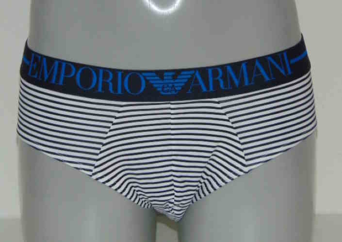 Armani Heren Eagle marine blauw/wit heren slip