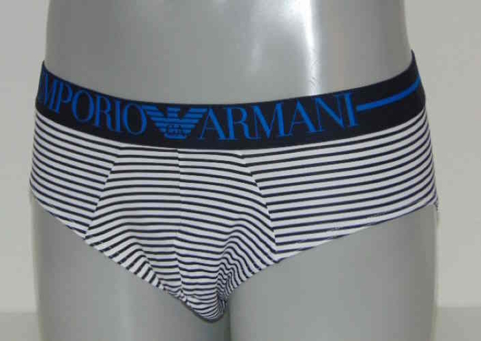 Armani Heren Eagle marine blauw/wit heren slip