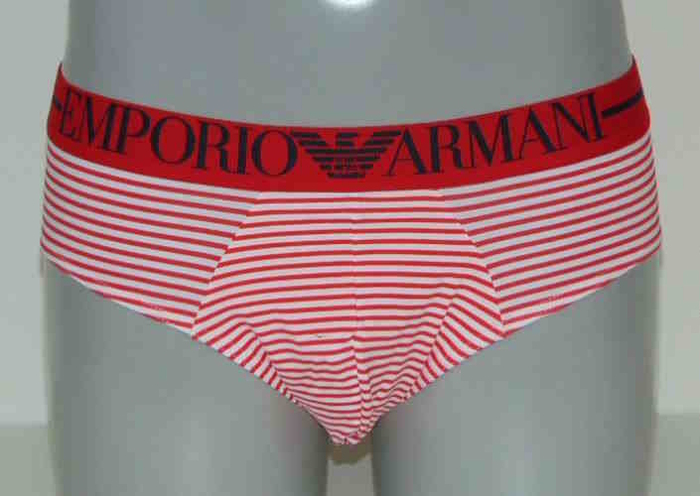 Armani Heren Eagle wit/rood heren slip