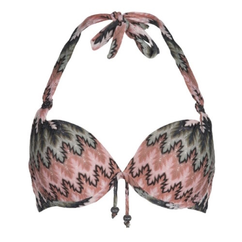 LingaDore Beach Neva roze/groen voorgevormde bikinitop