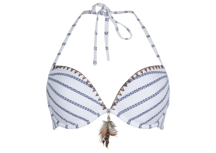 LingaDore Beach Mea wit/blauw voorgevormde bikinitop