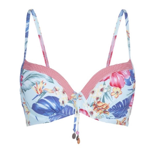 LingaDore Beach Iris blauw/print voorgevormde bikinitop