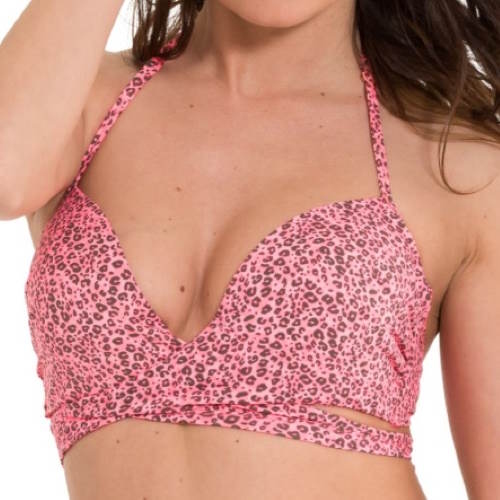 LingaDore Beach Festival roze/print voorgevormde bikinitop