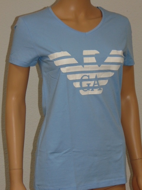 Armani Dames Logo baby blauw shirt