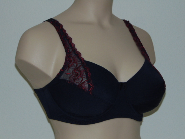 Elbrina Helen marine blauw/rood niet voorgevormde bh