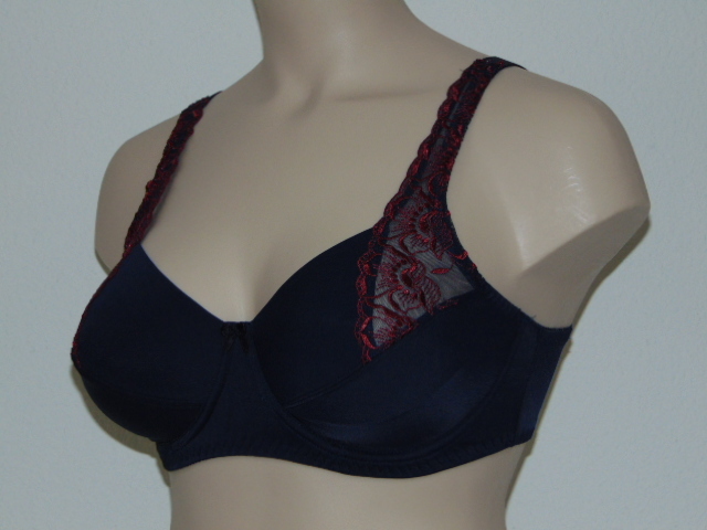 Elbrina Helen marine blauw/rood niet voorgevormde bh