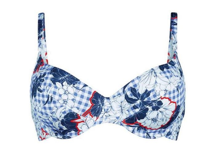 Rosa Faia Badmode Federica blauw/print soft-cup bikinitop