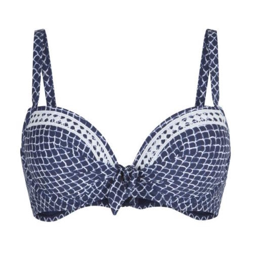 LingaDore Beach Serra marine blauw/wit voorgevormde bikinitop