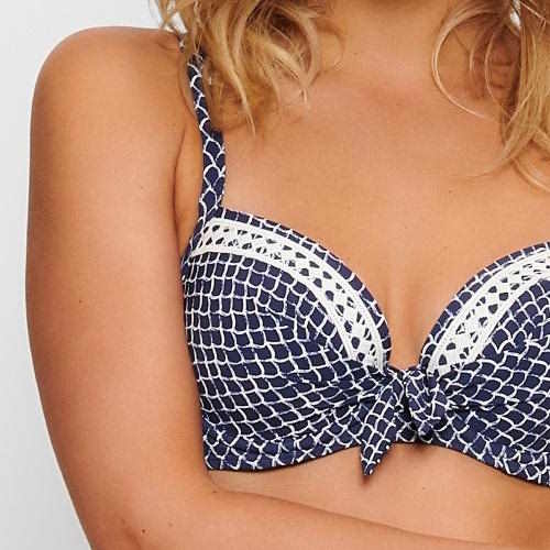 LingaDore Beach Serra marine blauw/wit voorgevormde bikinitop