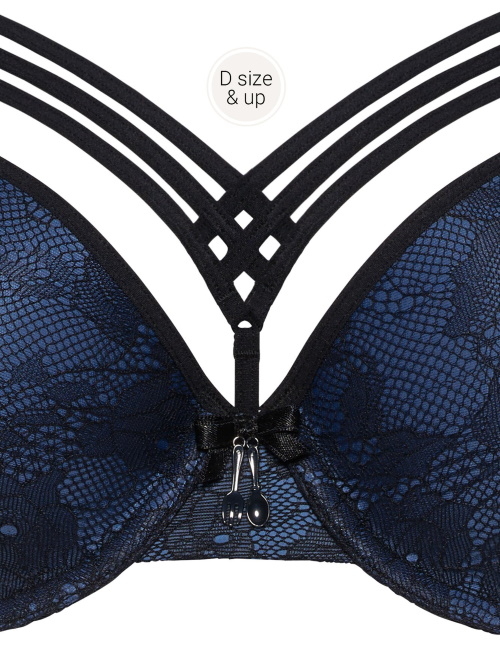 Marlies Dekkers Dame de Paris zwart/blauw voorgevormde bh