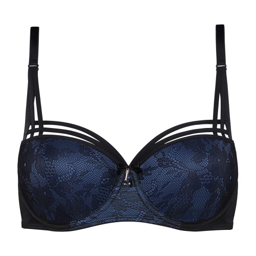 Marlies Dekkers Dame de Paris zwart/blauw voorgevormde bh