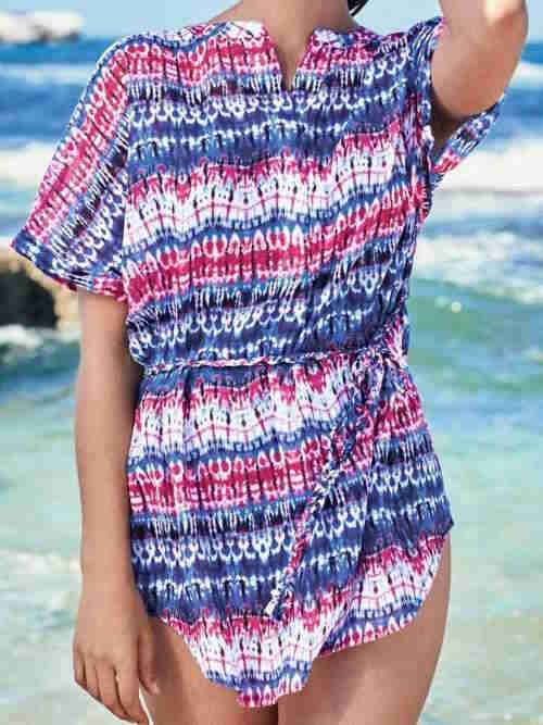 Rosa Faia Badmode Bajo blauw/roze tuniek
