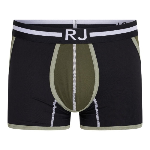 RJ Bodywear Men Pure Color zwart/groen sport boxer