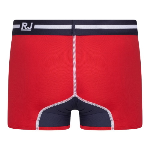 RJ Bodywear Men Pure Color marine blauw/rood sport boxer