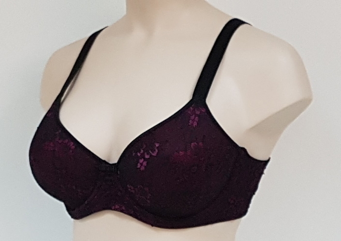 Elbrina Valerie Glamour zwart/roze voorgevormde bh