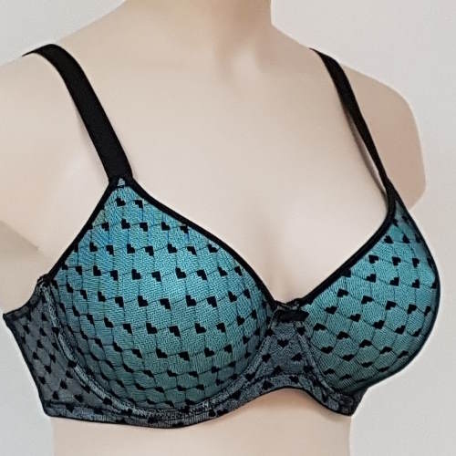 Elbrina Valerie Glamour groen/zwart voorgevormde bh