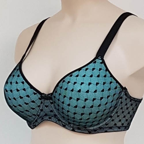 Elbrina Valerie Glamour groen/zwart voorgevormde bh