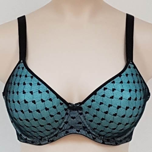 Elbrina Valerie Glamour groen/zwart voorgevormde bh