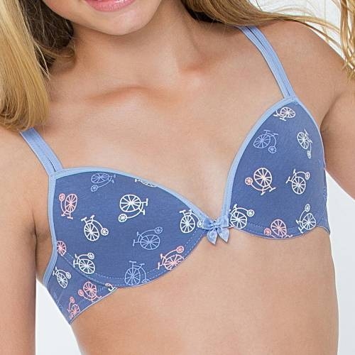 Boobs & Bloomers Billy blauw/print meiden bh