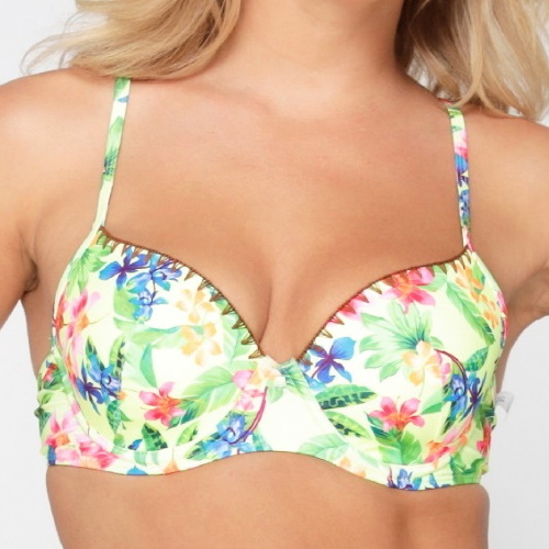 LingaDore Beach Wild Flower lime voorgevormde bikinitop