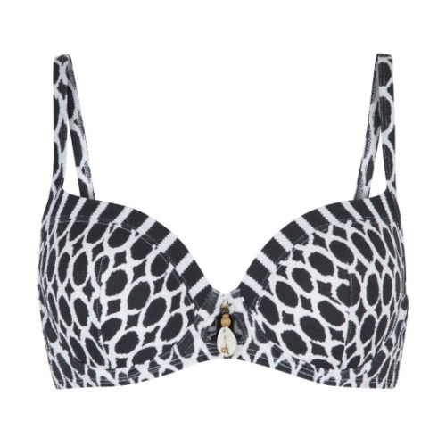 LingaDore Beach Black & White zwart/wit voorgevormde bikinitop
