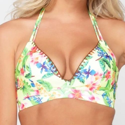 LingaDore Beach Wild Flower lime voorgevormde bikinitop