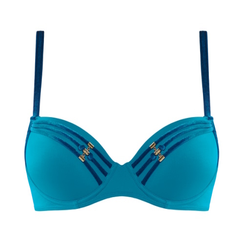 Marlies Dekkers Badmode Velvet Kiss petrol push up bikinitop