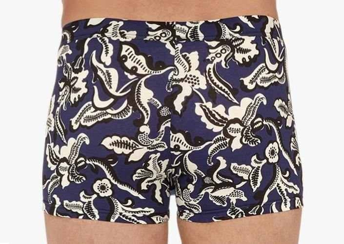HOM Catalan marine blauw/print boxershort
