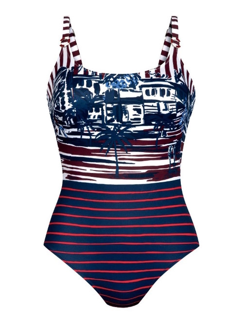 Anita Badmode Lara marine blauw/print badpak